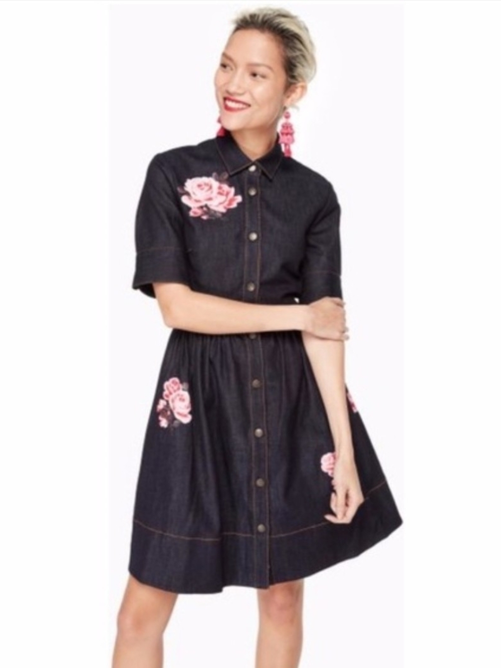 Kate Spade New York By Brooke Street Rose Denim Shirtdress